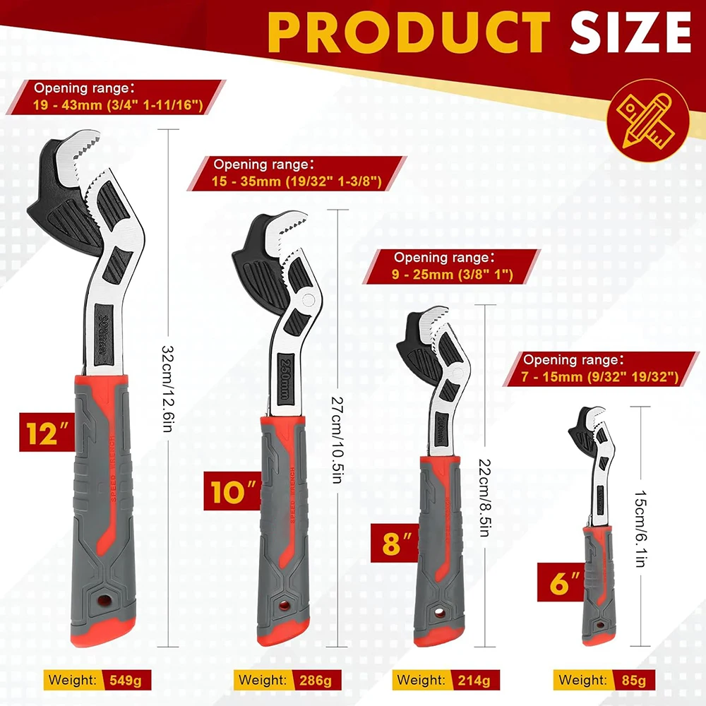 Multifunctional self-locking w - Pipe Wrench Adjustable 评论和价格