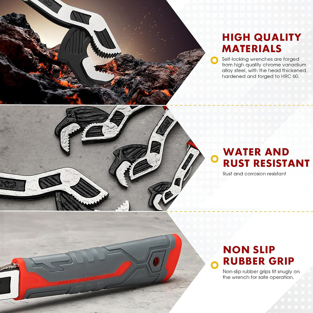 Multifunctional self-locking w - Pipe Wrench Adjustable 评论和价格